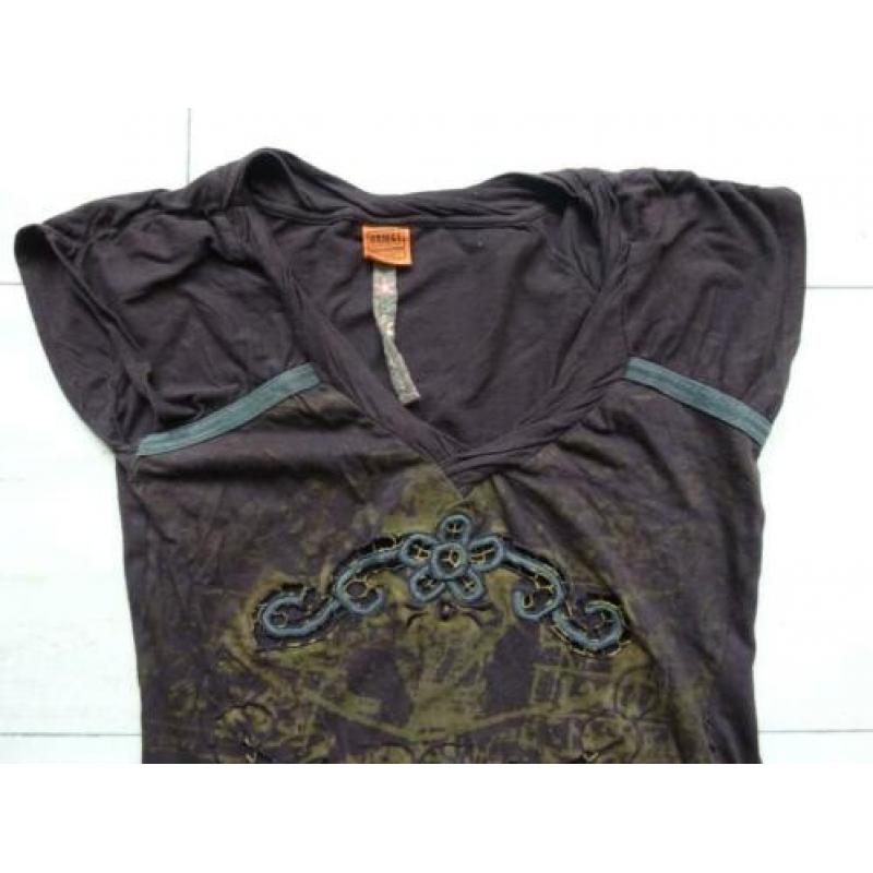 T-shirt bruin OBJECT (maat S)