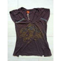 T-shirt bruin OBJECT (maat S)