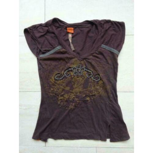 T-shirt bruin OBJECT (maat S)