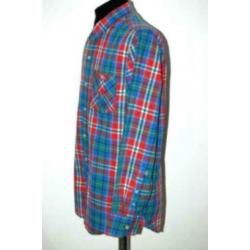VANGUARD geruit overhemd, shirt, blauw - rood - groen, Mt. L