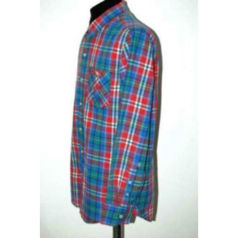 VANGUARD geruit overhemd, shirt, blauw - rood - groen, Mt. L