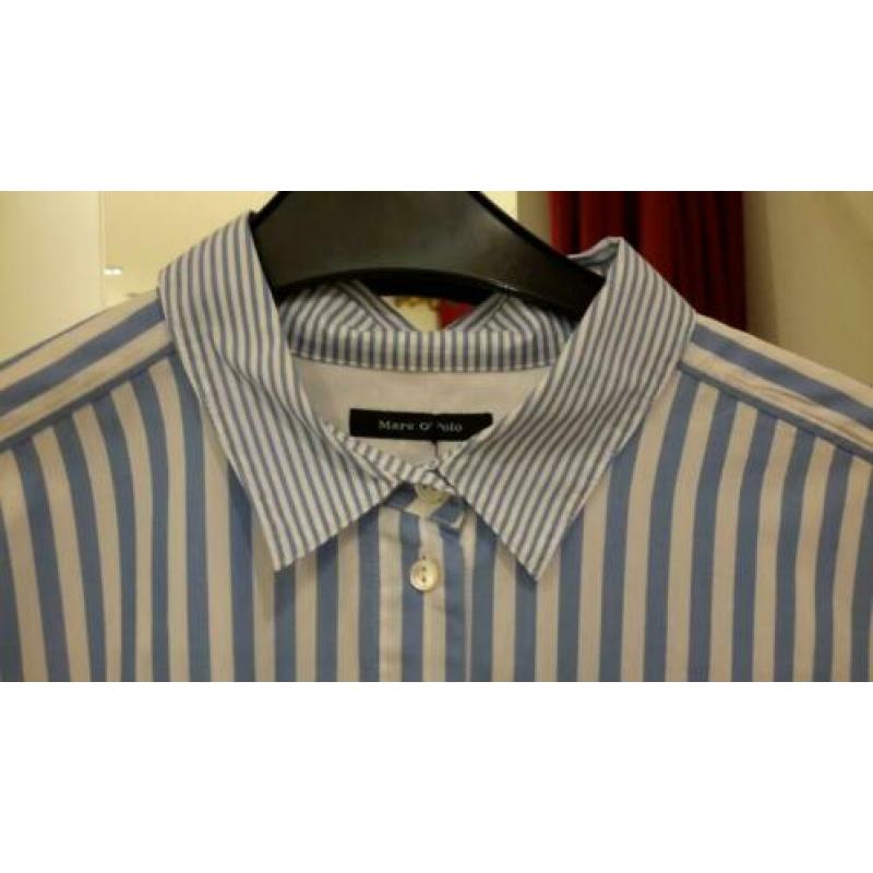 Zgan blauw wit overhemd jurk van marc o polo. maat 38.