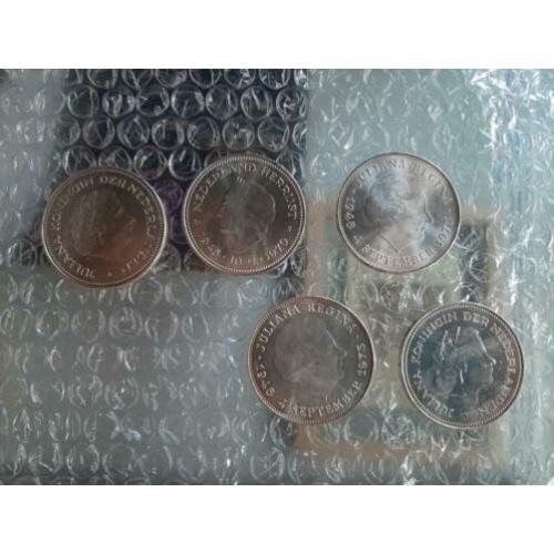 6 zilveren 10 guldens 1970 1973 1994