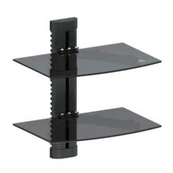 Wandbeugel met 2 planken voor DVD of Tuner Maclean glas