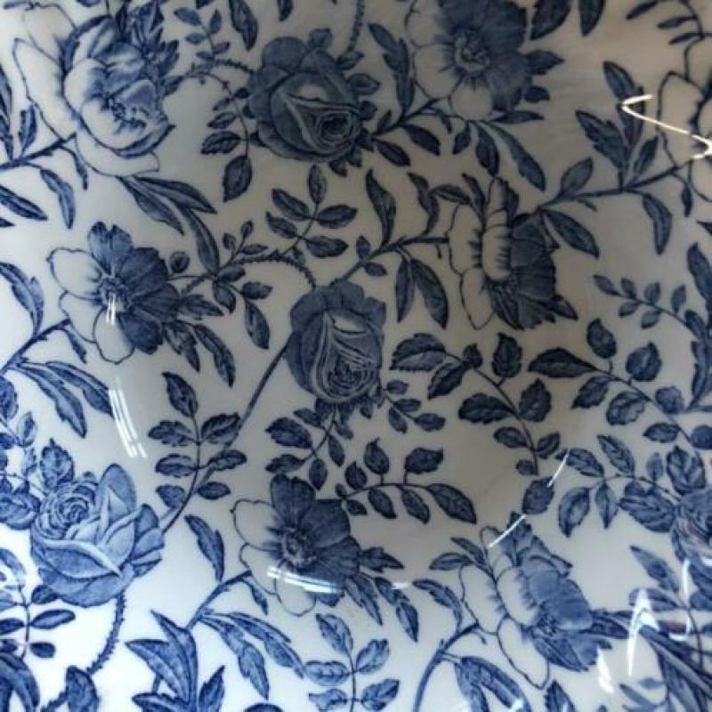 Myott Meakin sla groente schaal blauwe rozen bloemen 21,5cm