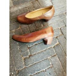 Wolky leren zomer pumps