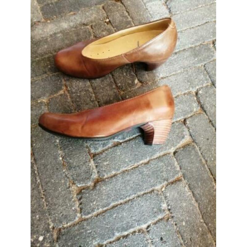 Wolky leren zomer pumps