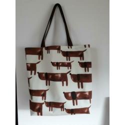 NIEUW: Teckel,Dachshund,Black & Tan etui/shopper