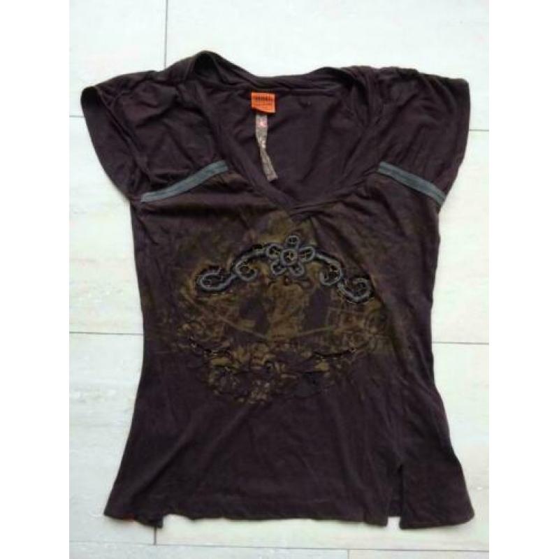 T-shirt bruin OBJECT (maat S)