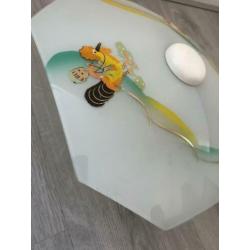 Vintage kinderlamp schaal plafonniere glas 50s
