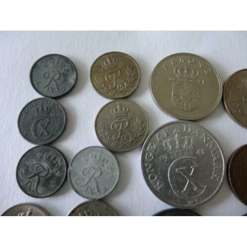 Denemarken, 20 verschillende munten jaren 40 en 50