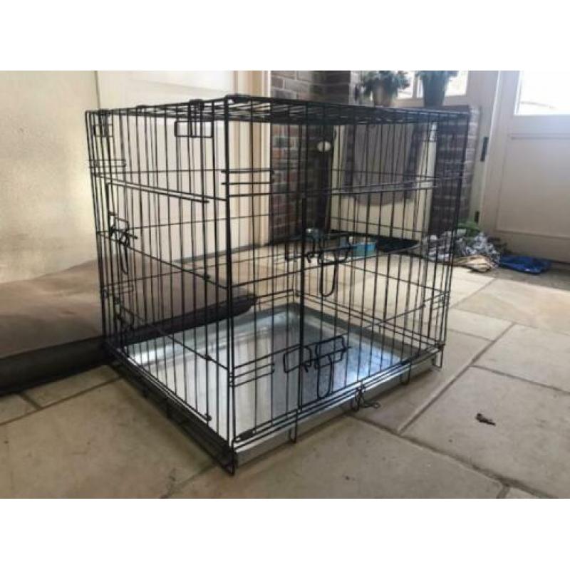 Honden Bench zwart 2 deurtjes