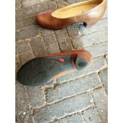 Wolky leren zomer pumps