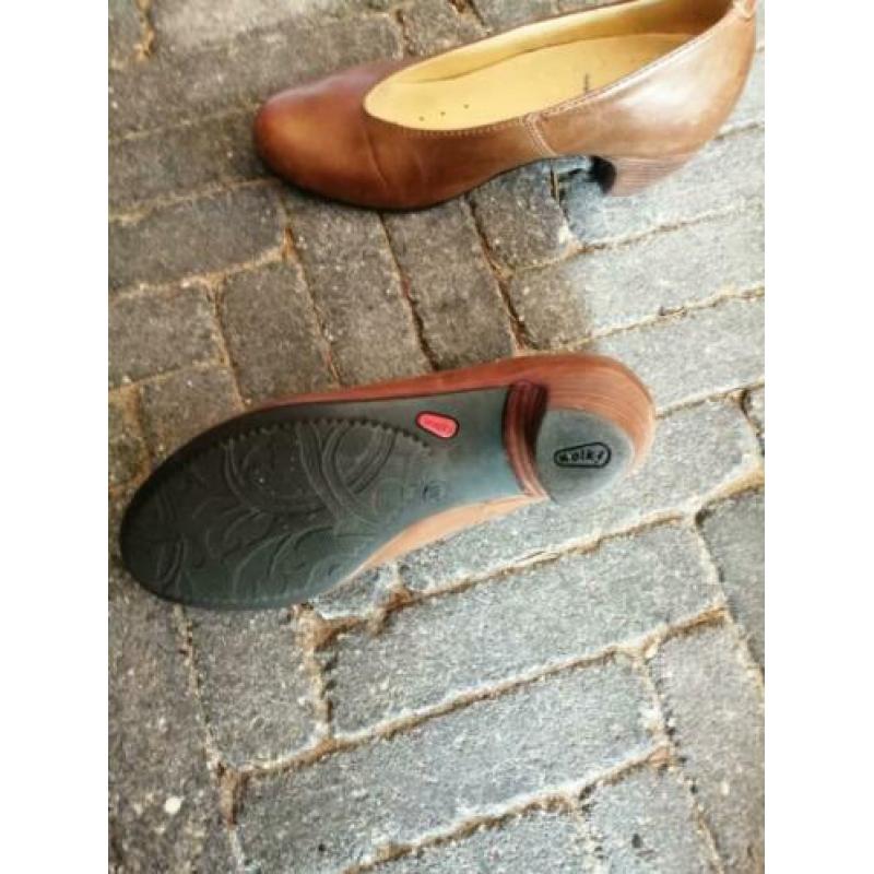 Wolky leren zomer pumps