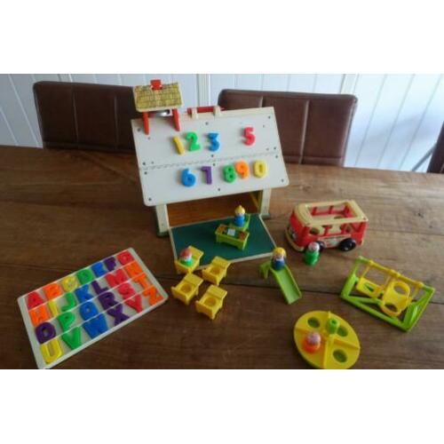 Fisher Price Vintage SCHOOL 923 1971 met letters en cijfers