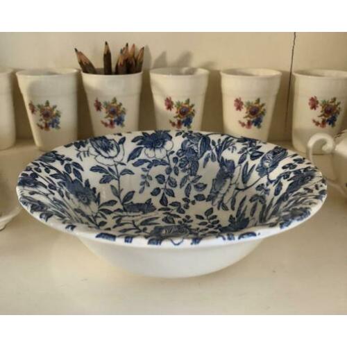Myott Meakin sla groente schaal blauwe rozen bloemen 21,5cm