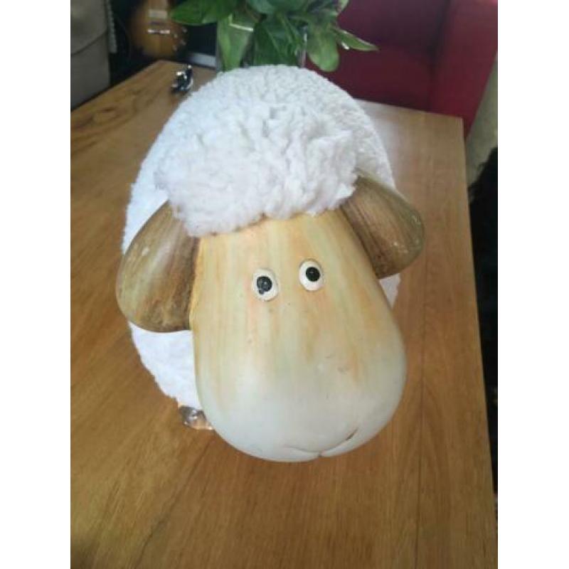 Schaap beeld pop decoratief schapen gips stof deco decoratie