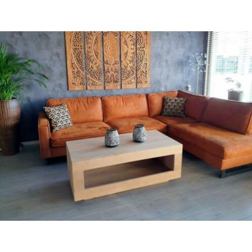 TIJDLOOS eiken salontafel met opbergruimte, óók steigerhout