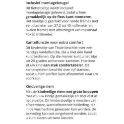 Tule fietsstoel met kantelfunctie voor achter op