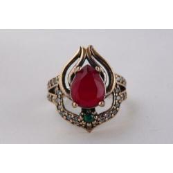 NIEUW COLLECTIE zilveren 925 design ring met granaat 568