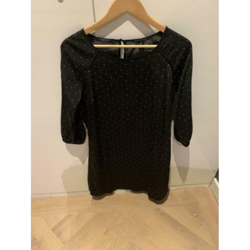 Maison Scotch jurkje zwart wit stermotief maat M dames