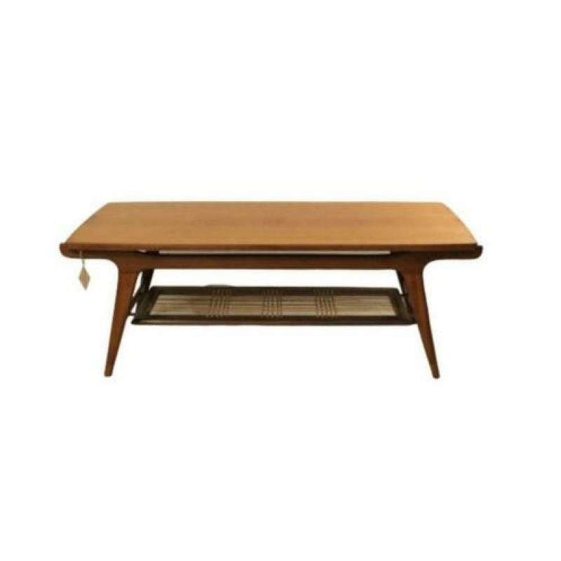 vintage salontafel tafel midcentury jaren 60 70 rotan