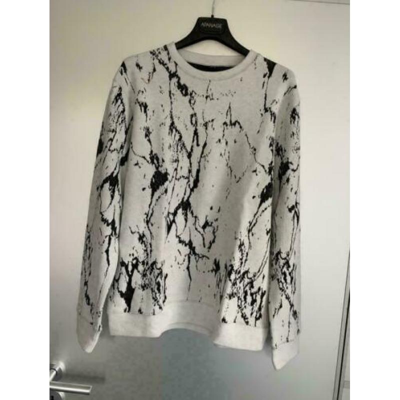 D1120 Nieuw: trui maat M=48/50 pullover pull zwart/wit