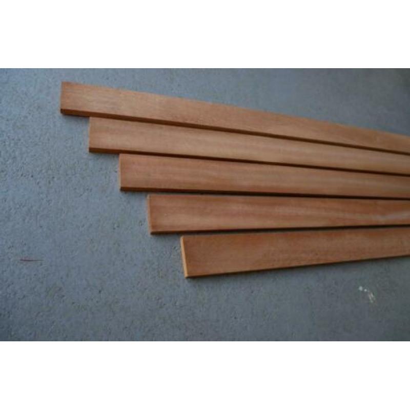 Mahonie Hardhouten Latten: 10 x 43 x 2400 mm - Geschaafd!