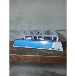 oude vintage blikken speelgoed treinbaan bootjes ms431 china