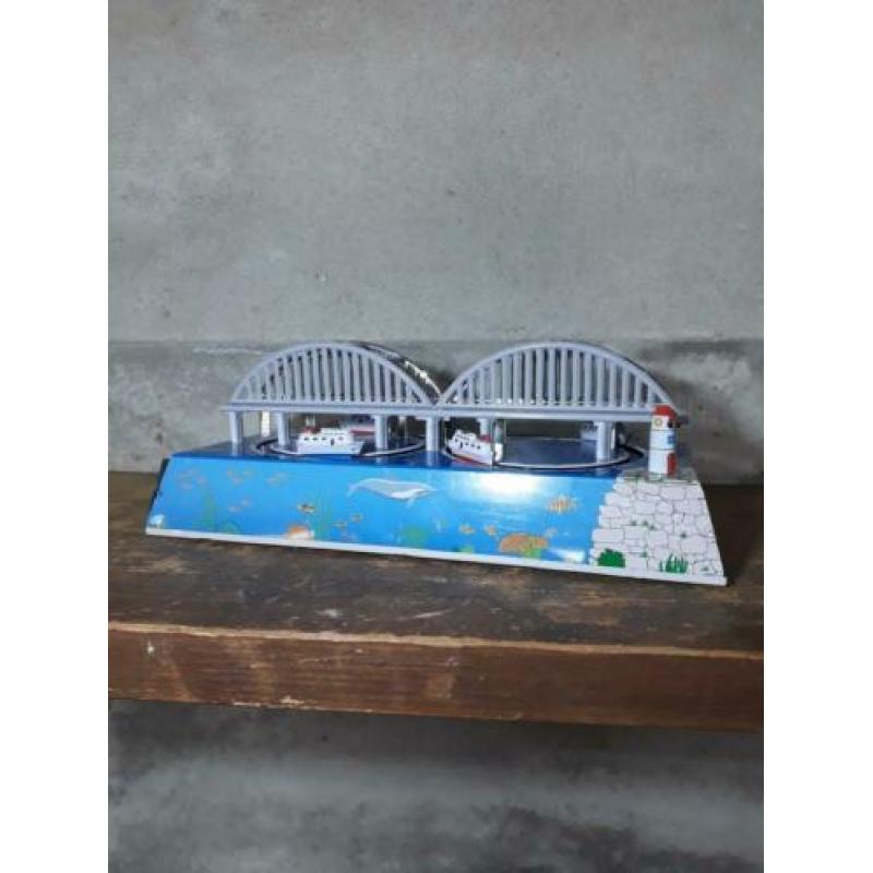 oude vintage blikken speelgoed treinbaan bootjes ms431 china