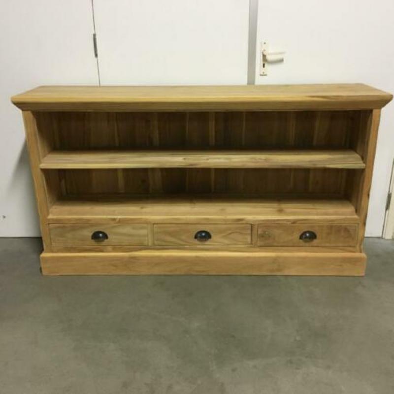 Boekenkast - 3 lades - 2 planken - massief Teak - TTM Wonen