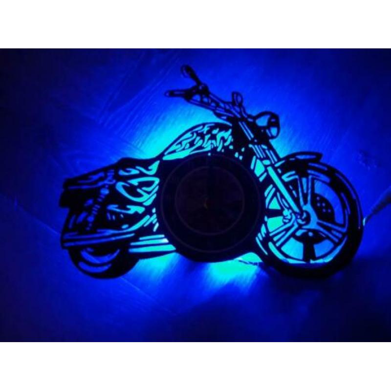motor lp vinyl klok met led verlichting en afstandbediening