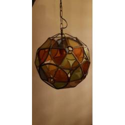 Glas in lood hanglamp uit Frankrijk