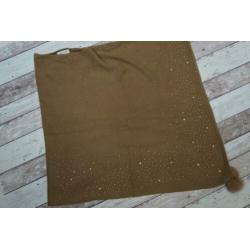 *NIEUW* Camel poncho van BLUOLTRE met strass