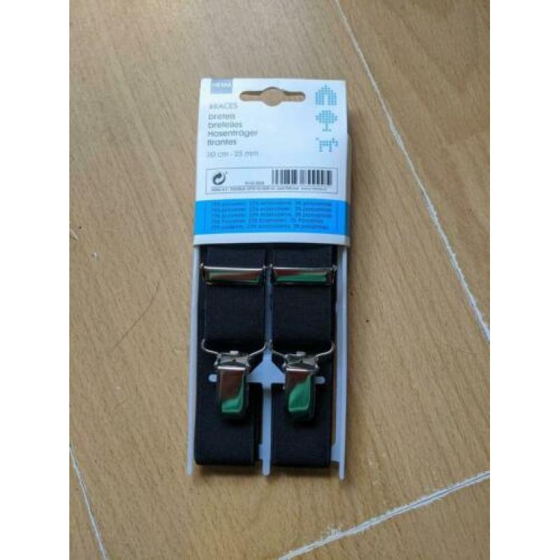 3xbretels zwart nieuw in verpakking.