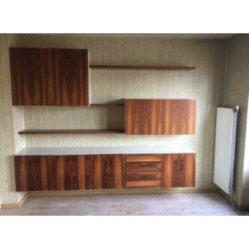 Groot vintage wandsysteem wandkast jaren 60 70 design retro