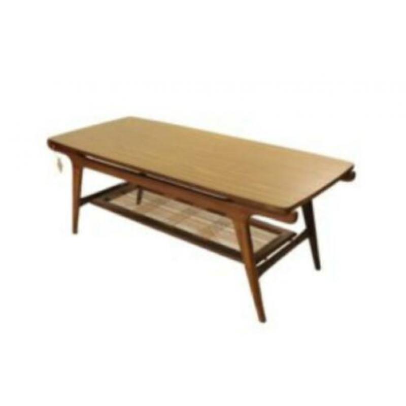 vintage salontafel tafel midcentury jaren 60 70 rotan