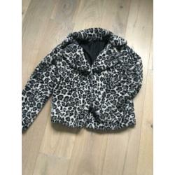 Leuk teddy/bont jasje Luipaard print maat M
