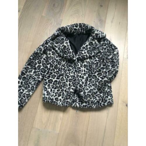 Leuk teddy/bont jasje Luipaard print maat M