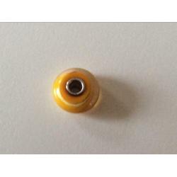 Trollbeads kracht chakra, geel met bladgoud.