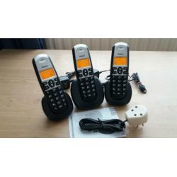 Dect telefoon1x basis en 2 handset,s incl lader/verb.kabel