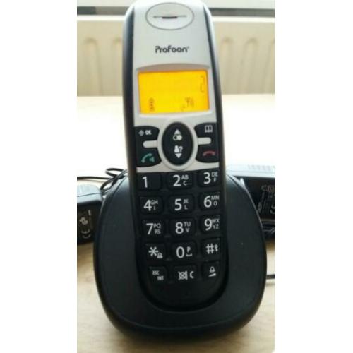 Dect telefoon1x basis en 2 handset,s incl lader/verb.kabel