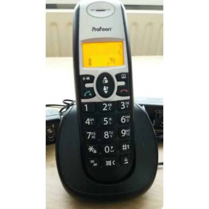Dect telefoon1x basis en 2 handset,s incl lader/verb.kabel