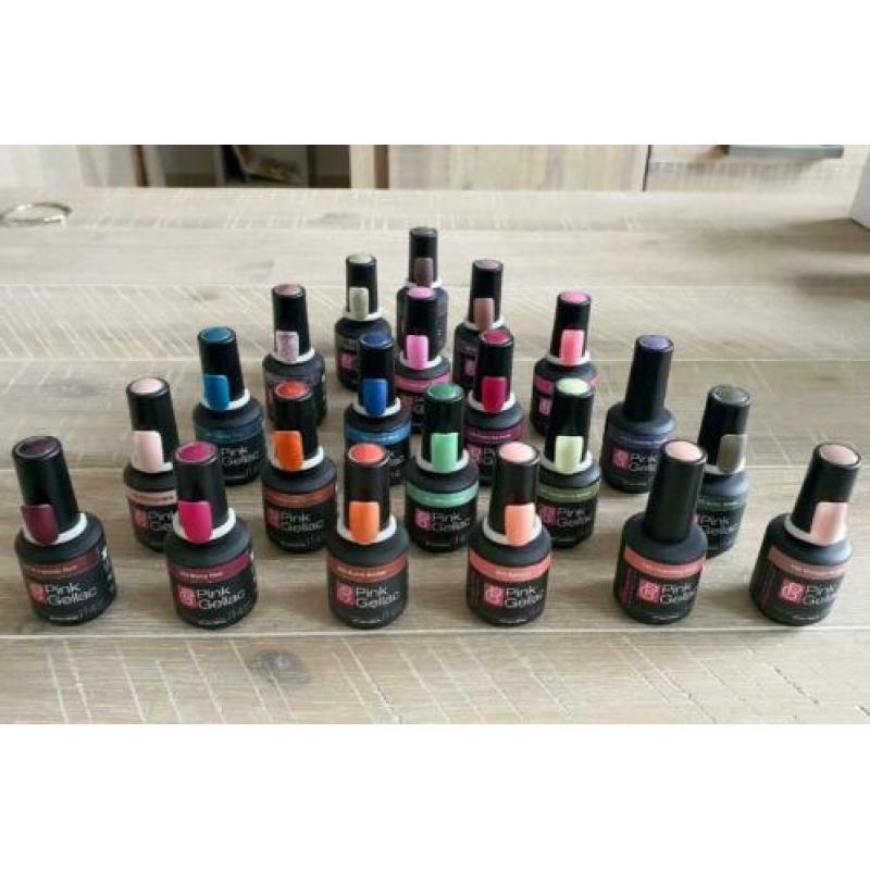 21 ongebruikte kleuren van Pink Gellac