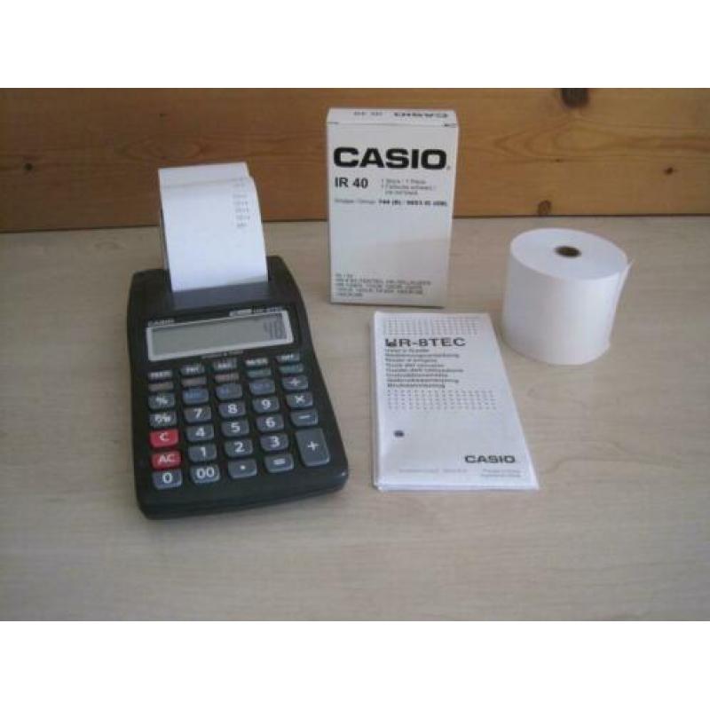 Casio HR-8 TEC telmachine rekenmachine met telrol printrol
