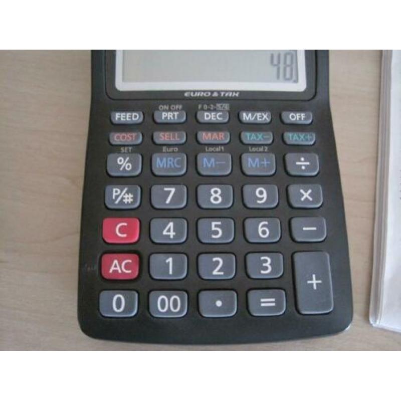 Casio HR-8 TEC telmachine rekenmachine met telrol printrol