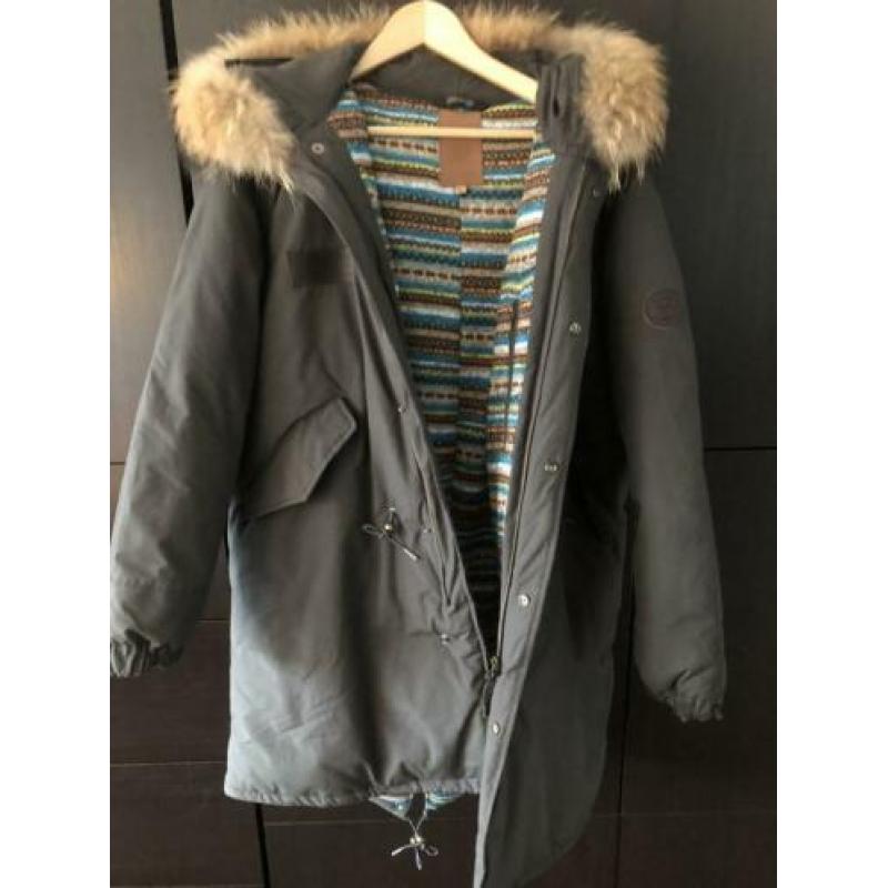 Grijs groene dames parka winterjas Airforce XL