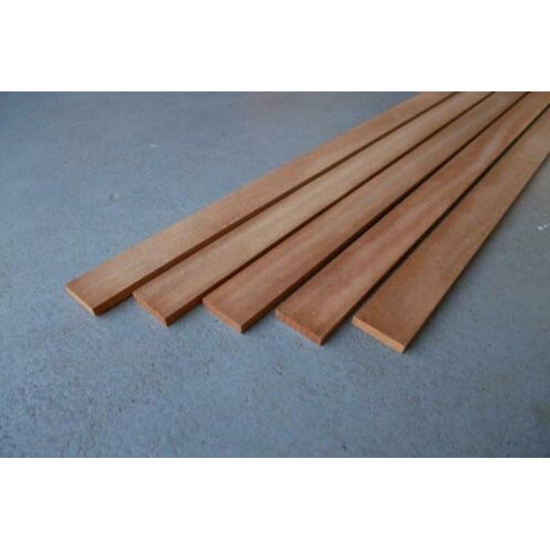 Mahonie Hardhouten Latten: 10 x 43 x 2400 mm - Geschaafd!