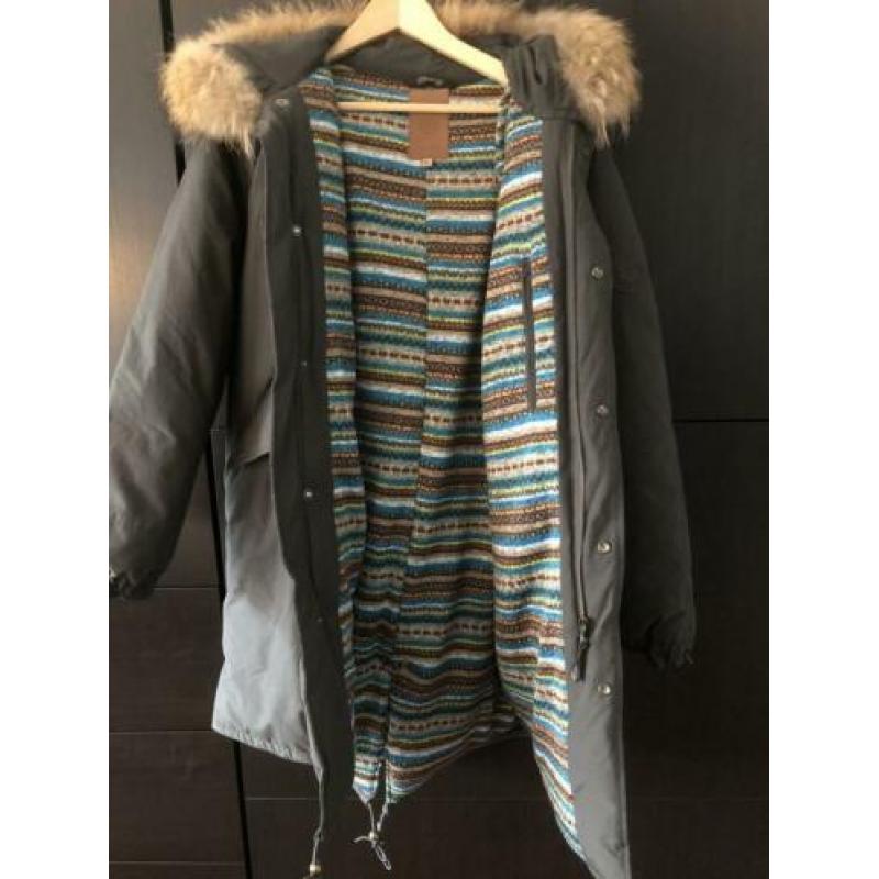 Grijs groene dames parka winterjas Airforce XL
