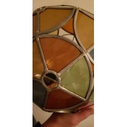 Glas in lood hanglamp uit Frankrijk